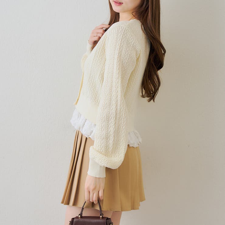 裾レースリボン釦カーディガン | RMAF　NICE CLAUP / OLIVE des OLIVE | 詳細画像12 