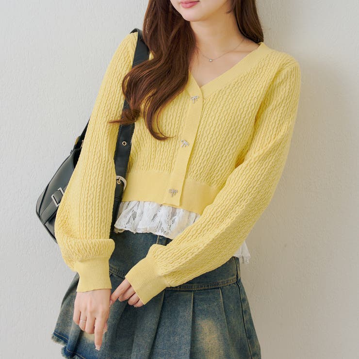 裾レースリボン釦カーディガン | RMAF　NICE CLAUP / OLIVE des OLIVE | 詳細画像17 