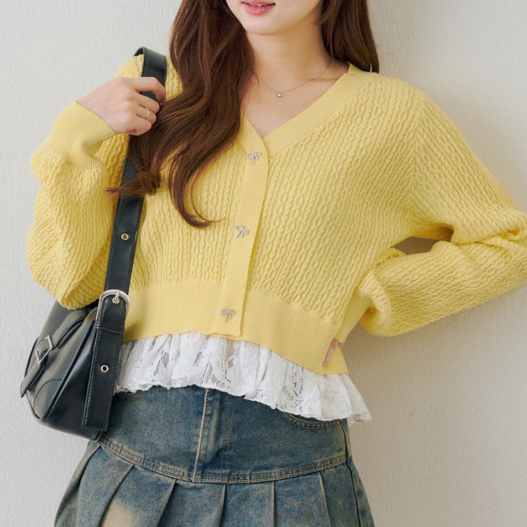 裾レースリボン釦カーディガン | RMAF　NICE CLAUP / OLIVE des OLIVE | 詳細画像18 