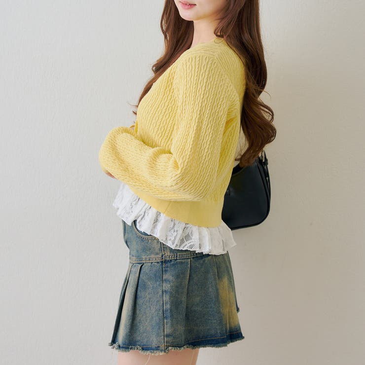 裾レースリボン釦カーディガン | RMAF　NICE CLAUP / OLIVE des OLIVE | 詳細画像20 