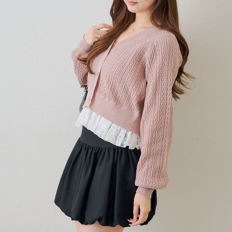 裾レースリボン釦カーディガン | RMAF　NICE CLAUP / OLIVE des OLIVE | 詳細画像5 