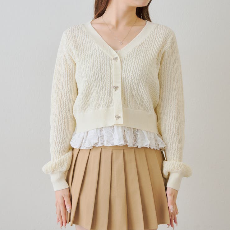 裾レースリボン釦カーディガン | RMAF　NICE CLAUP / OLIVE des OLIVE | 詳細画像34 