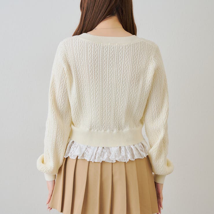 裾レースリボン釦カーディガン | RMAF　NICE CLAUP / OLIVE des OLIVE | 詳細画像36 