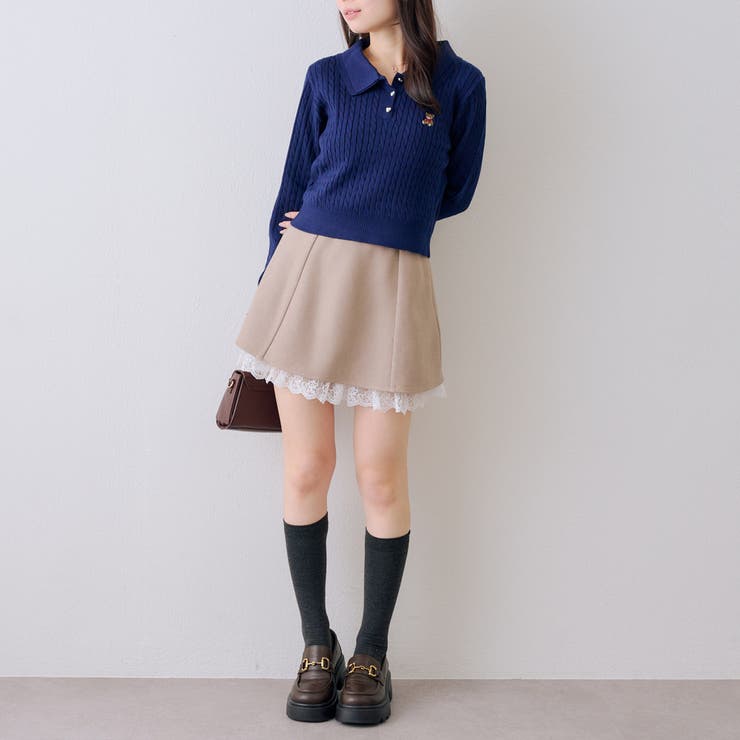 くま刺繍ケーブルポロ | NICE CLAUP / OLIVE des OLIVE　OUTLET | 詳細画像9 