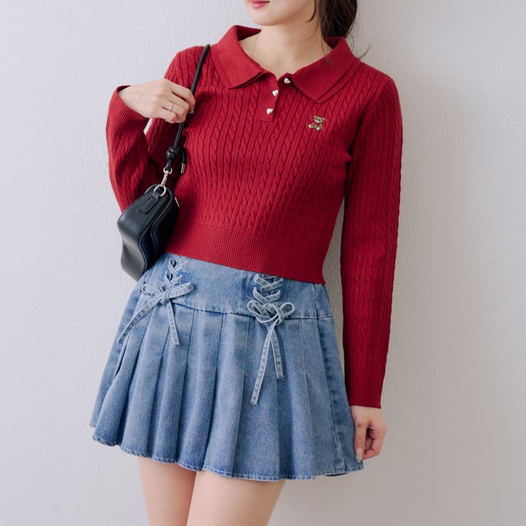 くま刺繍ケーブルポロ | NICE CLAUP / OLIVE des OLIVE　OUTLET | 詳細画像25 