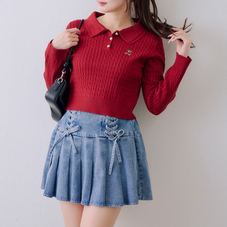 くま刺繍ケーブルポロ | NICE CLAUP / OLIVE des OLIVE　OUTLET | 詳細画像26 