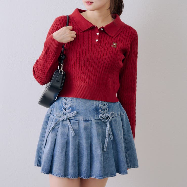 くま刺繍ケーブルポロ | NICE CLAUP / OLIVE des OLIVE　OUTLET | 詳細画像27 