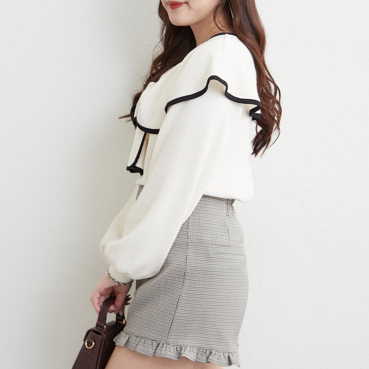 配色リボントップス | RMAF　NICE CLAUP / OLIVE des OLIVE | 詳細画像3 