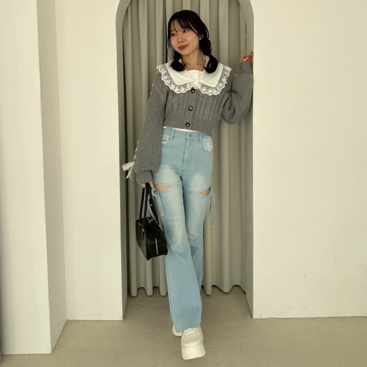 袖レースアップカーディガン | RMAF　NICE CLAUP / OLIVE des OLIVE | 詳細画像13 