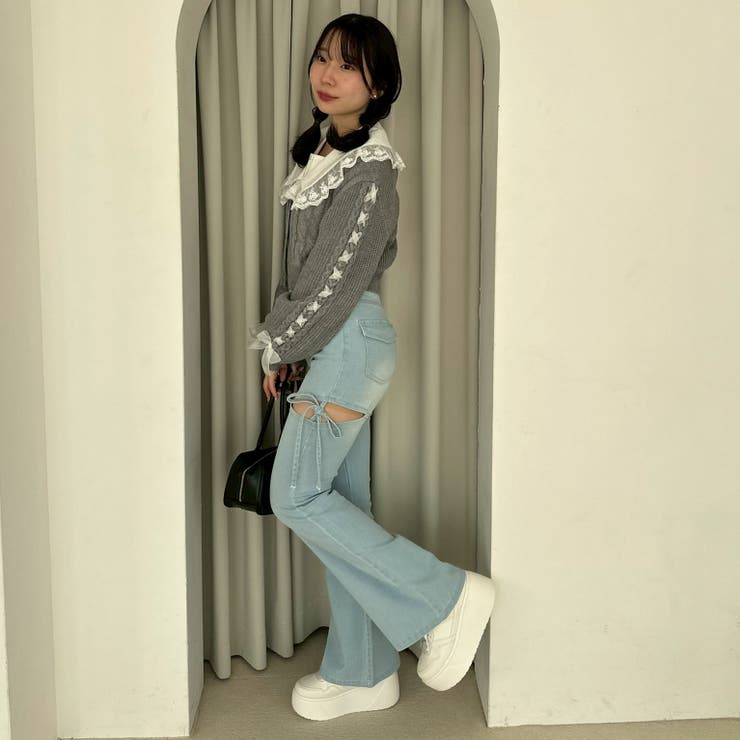 袖レースアップカーディガン | RMAF　NICE CLAUP / OLIVE des OLIVE | 詳細画像14 