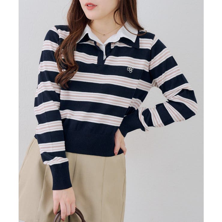 スキッパー布帛ポロニット | RMAF　NICE CLAUP / OLIVE des OLIVE | 詳細画像18 