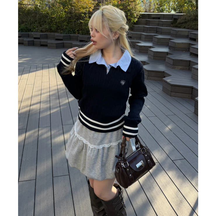 スキッパー布帛ポロニット | RMAF　NICE CLAUP / OLIVE des OLIVE | 詳細画像30 