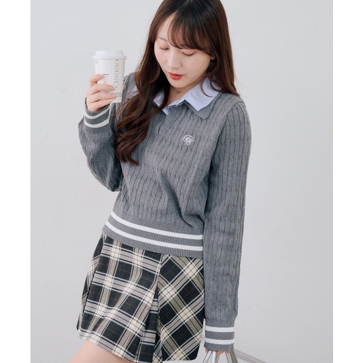 スキッパー布帛ポロニット | RMAF　NICE CLAUP / OLIVE des OLIVE | 詳細画像2 