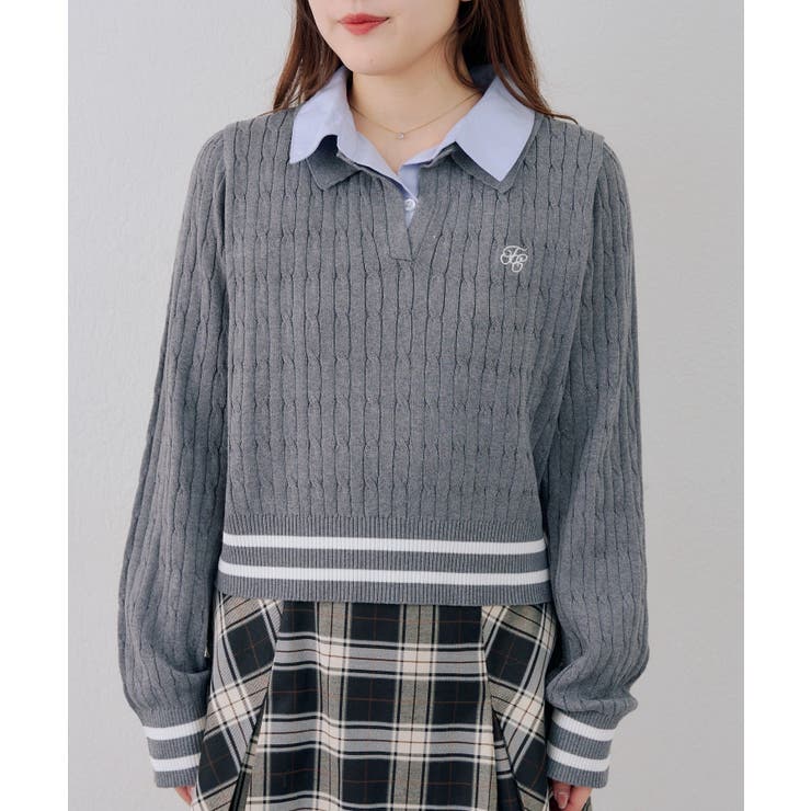 スキッパー布帛ポロニット | RMAF　NICE CLAUP / OLIVE des OLIVE | 詳細画像36 