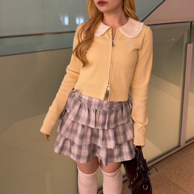 フリル衿ドッキングダブルジップトップス | RMAF　NICE CLAUP / OLIVE des OLIVE | 詳細画像2 