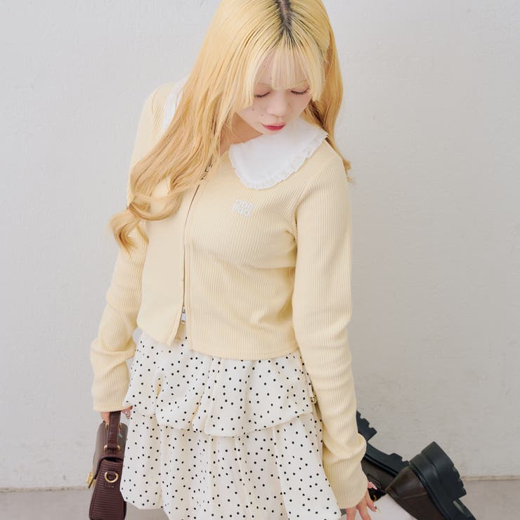 フリル衿ドッキングダブルジップトップス | RMAF　NICE CLAUP / OLIVE des OLIVE | 詳細画像13 