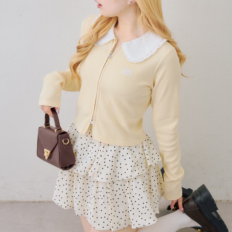 フリル衿ドッキングダブルジップトップス | RMAF　NICE CLAUP / OLIVE des OLIVE | 詳細画像14 