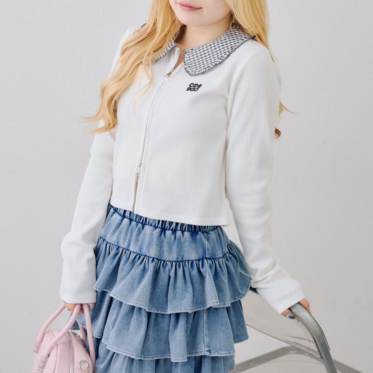 オフ | フリル衿ドッキングダブルジップトップス | RMAF　NICE CLAUP / OLIVE des OLIVE