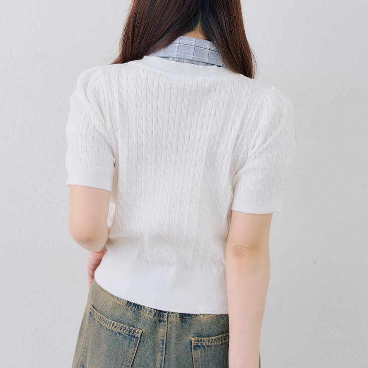 リボンタイケーブル半袖ニット | RMAF　NICE CLAUP / OLIVE des OLIVE | 詳細画像15 