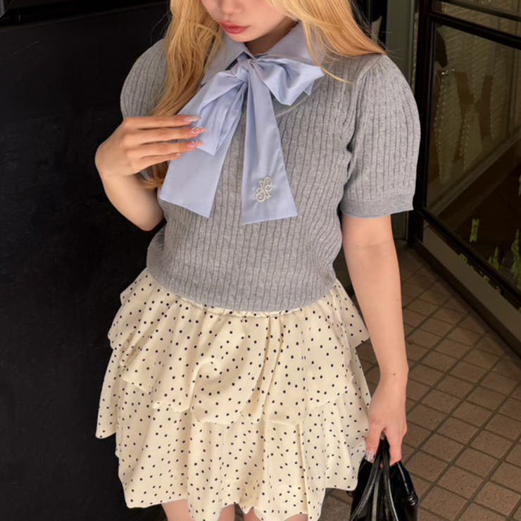 リボンタイケーブル半袖ニット | RMAF　NICE CLAUP / OLIVE des OLIVE | 詳細画像16 