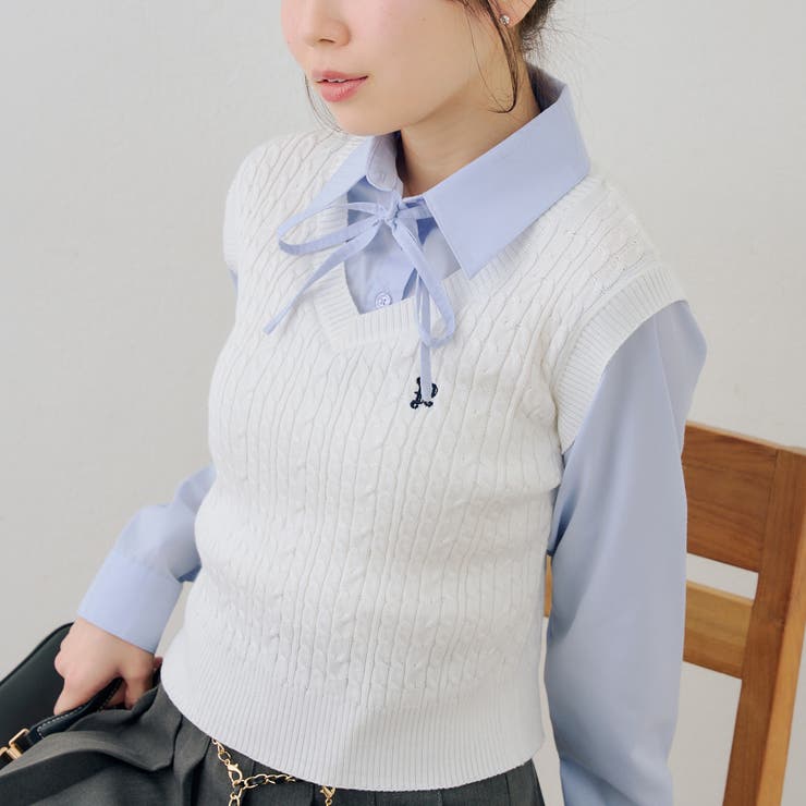 シャツ+ニットベストドッキングプルオーバー | RMAF　NICE CLAUP / OLIVE des OLIVE | 詳細画像29 