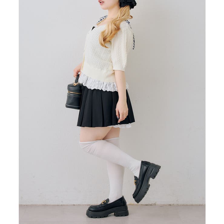 裾レースベビーケーブル半袖ニット | RMAF　NICE CLAUP / OLIVE des OLIVE | 詳細画像15 