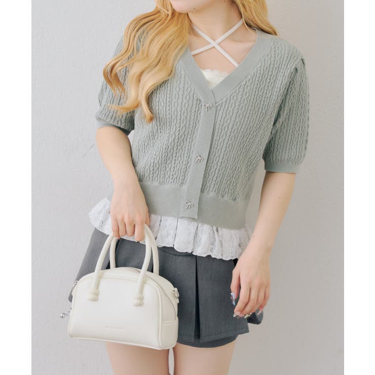 裾レースベビーケーブル半袖ニット | RMAF　NICE CLAUP / OLIVE des OLIVE | 詳細画像24 