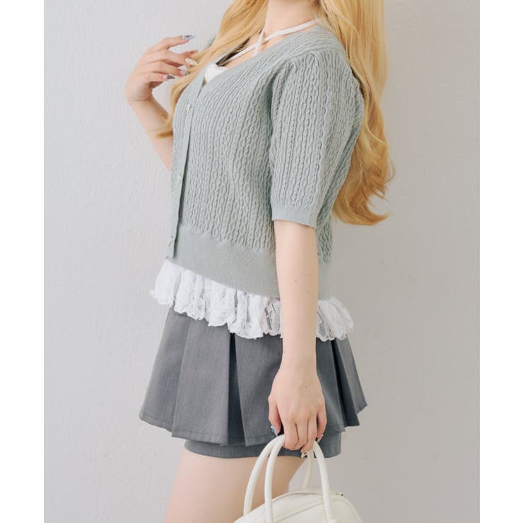 裾レースベビーケーブル半袖ニット | RMAF　NICE CLAUP / OLIVE des OLIVE | 詳細画像25 