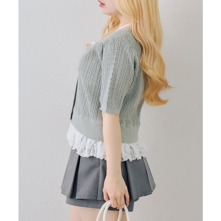 裾レースベビーケーブル半袖ニット | RMAF　NICE CLAUP / OLIVE des OLIVE | 詳細画像26 