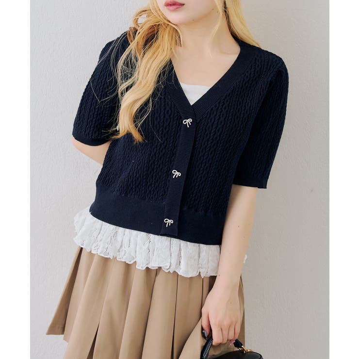 裾レースベビーケーブル半袖ニット | RMAF　NICE CLAUP / OLIVE des OLIVE | 詳細画像29 