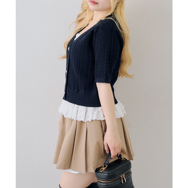 裾レースベビーケーブル半袖ニット | RMAF　NICE CLAUP / OLIVE des OLIVE | 詳細画像30 