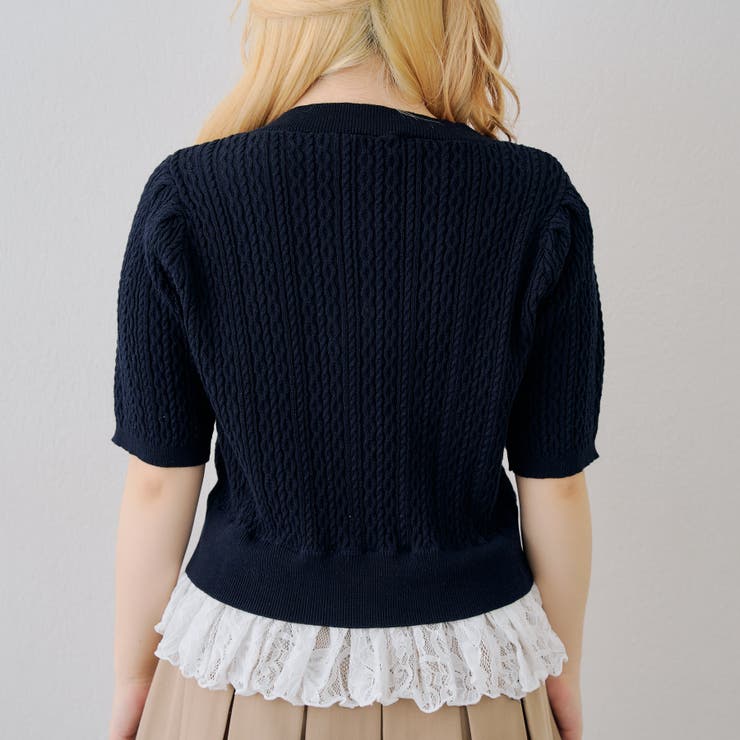 裾レースベビーケーブル半袖ニット | RMAF　NICE CLAUP / OLIVE des OLIVE | 詳細画像40 