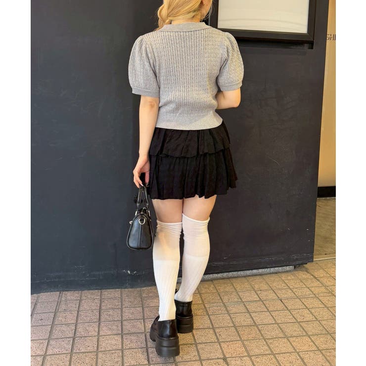 ケーブル半袖ポロニット | RMAF　NICE CLAUP / OLIVE des OLIVE | 詳細画像14 