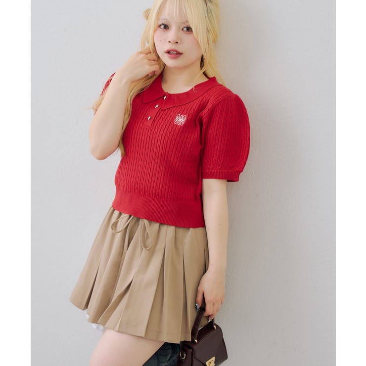 ケーブル半袖ポロニット | RMAF　NICE CLAUP / OLIVE des OLIVE | 詳細画像43 