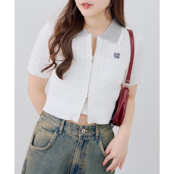 2枚衿ダブルジップカーディガン | RMAF　NICE CLAUP / OLIVE des OLIVE | 詳細画像9 