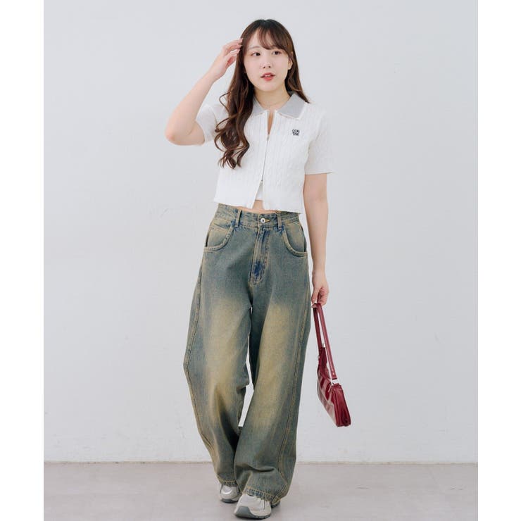 2枚衿ダブルジップカーディガン | RMAF　NICE CLAUP / OLIVE des OLIVE | 詳細画像12 