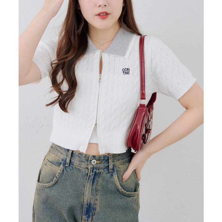 2枚衿ダブルジップカーディガン | RMAF　NICE CLAUP / OLIVE des OLIVE | 詳細画像13 