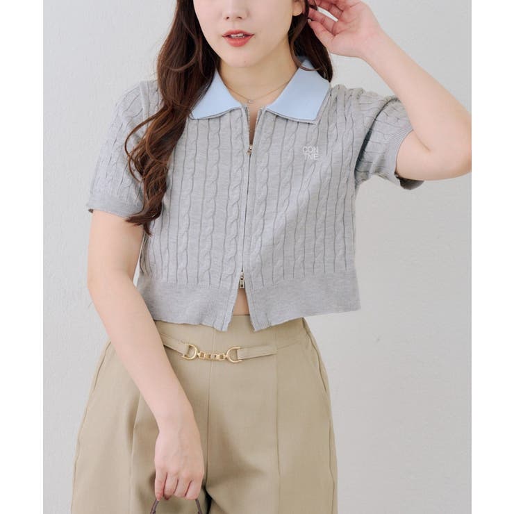 2枚衿ダブルジップカーディガン | RMAF　NICE CLAUP / OLIVE des OLIVE | 詳細画像18 