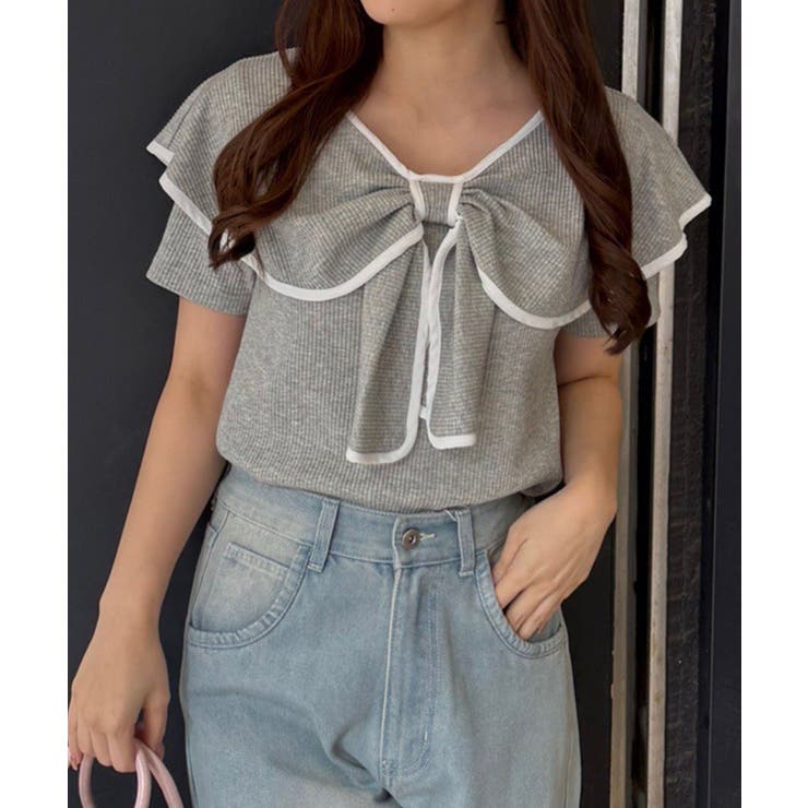 半袖リボントップス | RMAF　NICE CLAUP / OLIVE des OLIVE | 詳細画像8 