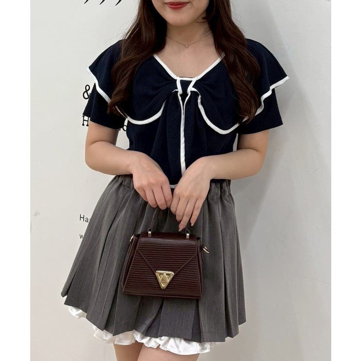 ネイビー | 半袖リボントップス | RMAF　NICE CLAUP / OLIVE des OLIVE