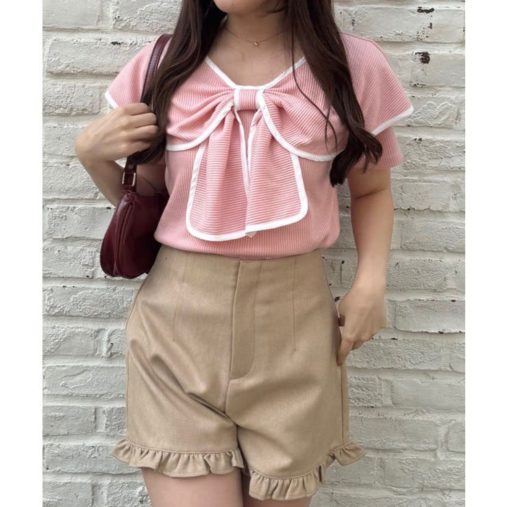 ピンク | 半袖リボントップス | RMAF　NICE CLAUP / OLIVE des OLIVE