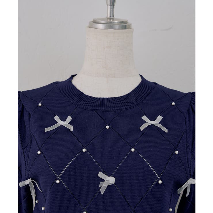 オーガンちびリボン半袖ニット | RMAF　NICE CLAUP / OLIVE des OLIVE | 詳細画像2 