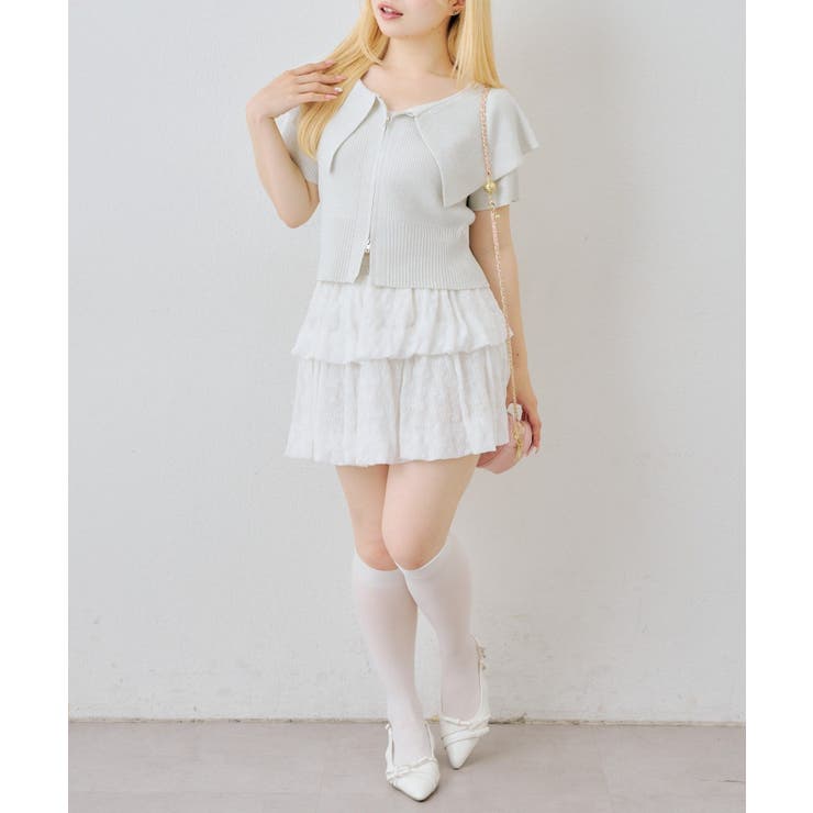 【5色展開】キラキララメ入り素材 ビッグ衿ラメジップカーディガン | RMAF　NICE CLAUP / OLIVE des OLIVE | 詳細画像20 