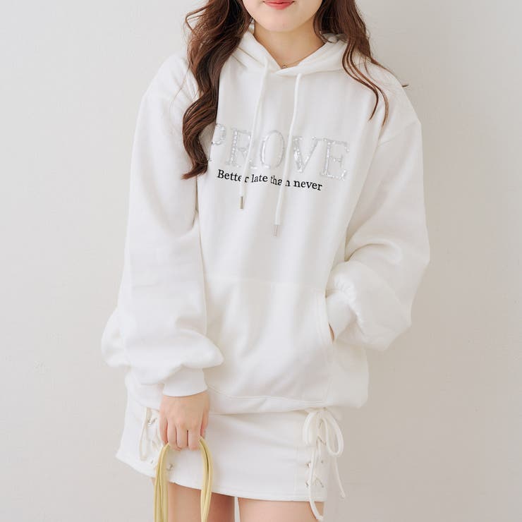 スパンコールロゴ裏起毛パーカー | RMAF　NICE CLAUP / OLIVE des OLIVE | 詳細画像7 