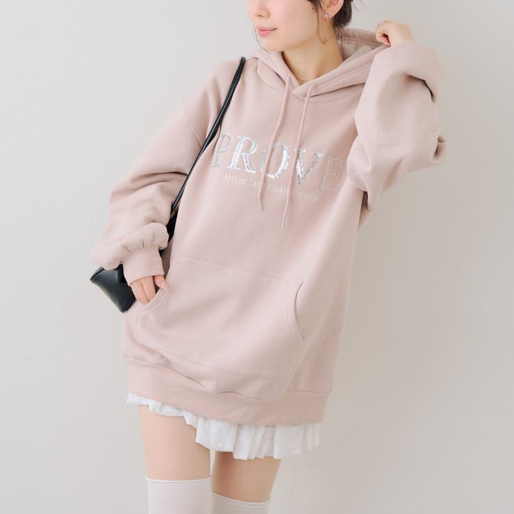 スパンコールロゴ裏起毛パーカー | RMAF　NICE CLAUP / OLIVE des OLIVE | 詳細画像2 