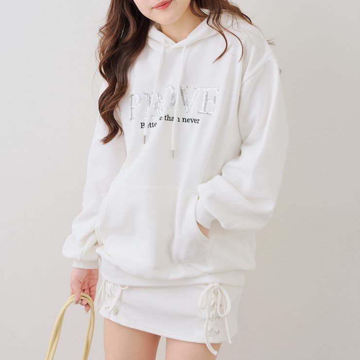 オフ | スパンコールロゴ裏起毛パーカー | RMAF　NICE CLAUP / OLIVE des OLIVE