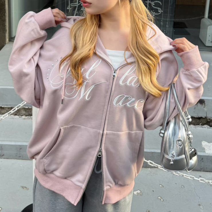 ロゴキラリラメ裏毛パーカー | RMAF　NICE CLAUP / OLIVE des OLIVE | 詳細画像1 