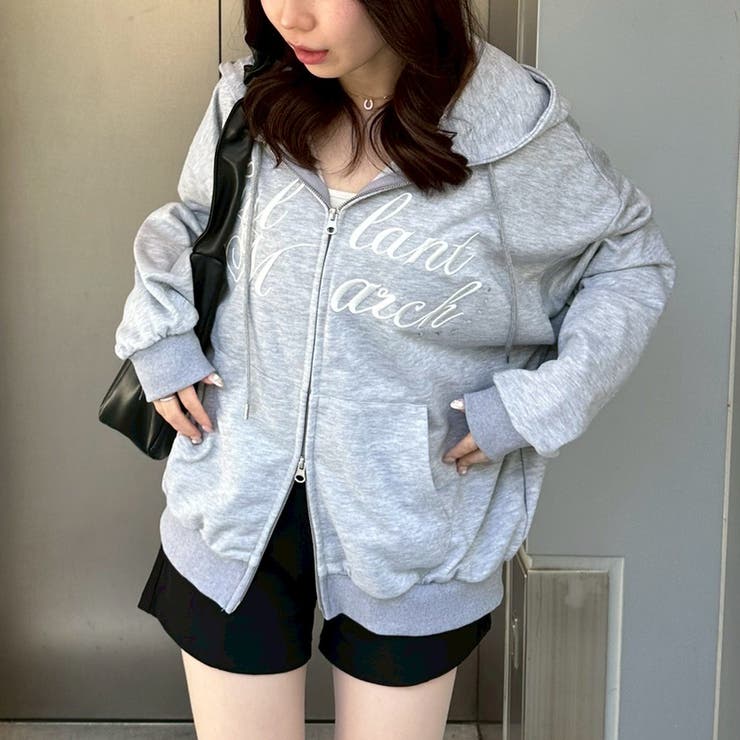 cccmalie シーマリー　スウェットボアラインパーカー ロゴキラリラメ裏毛パーカー[品番：OLOW0017560]｜RMAF NICE CLAUP