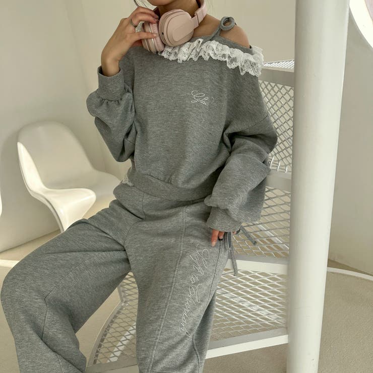 【丈の長さを選べる】ラメ裏毛ワンショルプルオーバー | RMAF　NICE CLAUP / OLIVE des OLIVE | 詳細画像10 