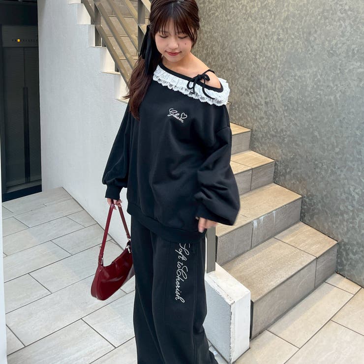 【丈の長さを選べる】ラメ裏毛ワンショルプルオーバー | RMAF　NICE CLAUP / OLIVE des OLIVE | 詳細画像15 